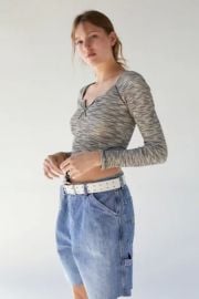 BDG Theo Notch Neck Long Sleeve Tee at Urban Outfitters